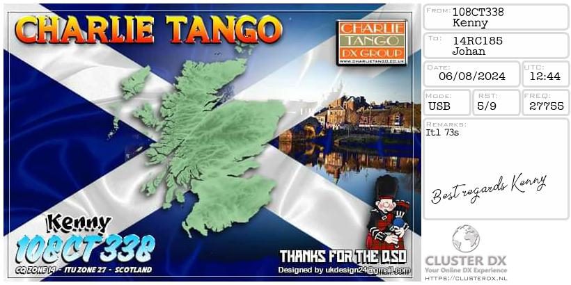 eQSL de 108CT338 KENNY - Écosse 🏴