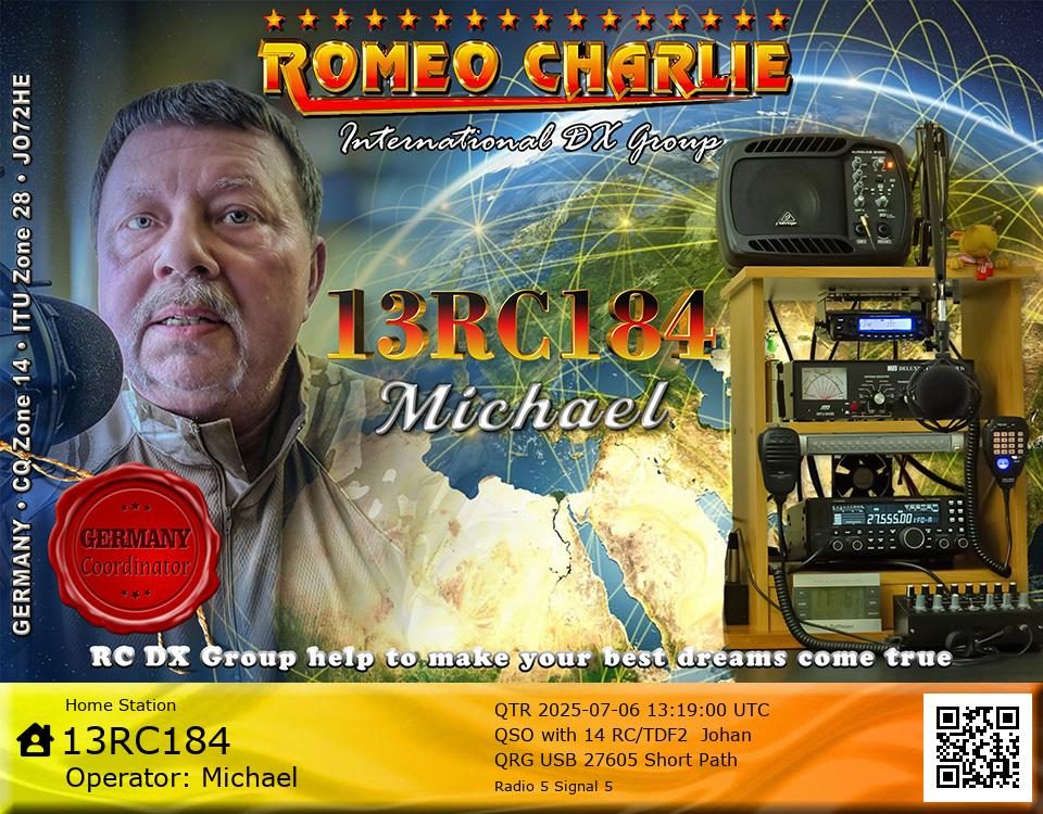 eQSL de 13RC184 MICHAEL - Allemagne 🇩🇪