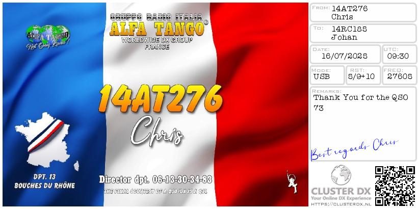eQSL de 14AT276 CHRIS - France 🇫🇷