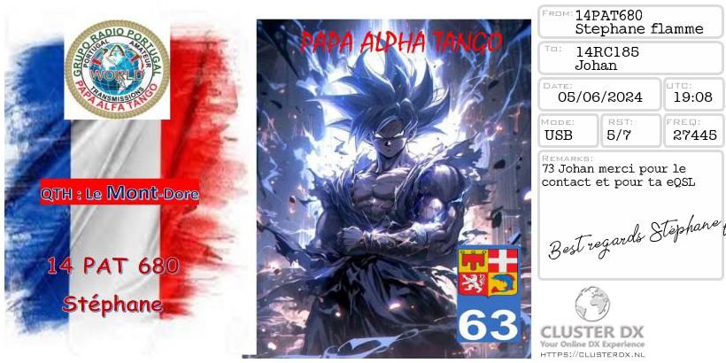 eQSL de 14PAT680 STEPHANE - France 🇫🇷