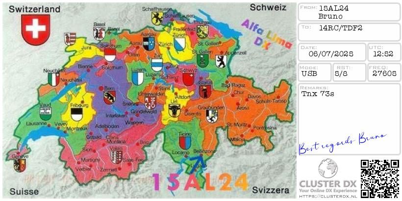 eQSL de 15AL24 BRUNO - Suisse 🇨🇭