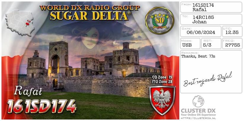 eQSL de 161SD174 RAFAL - Pologne 🇵🇱