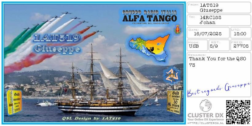 eQSL de 1AT519  GIUSEPPE - Italie 🇮🇹