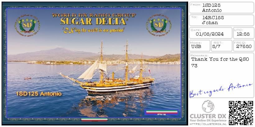 eQSL de 1SD125 ANTONIO - Italie 🇮🇹