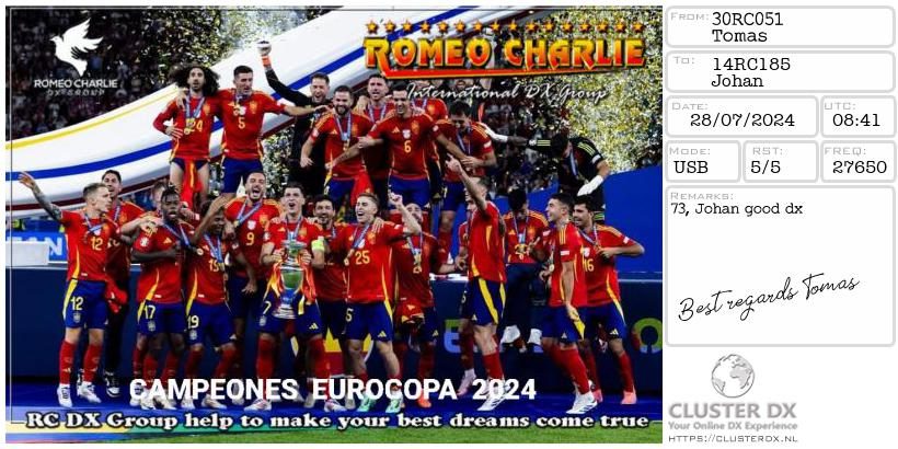 eQSL de 30RC051 TOMAS - Espagne 🇪🇸