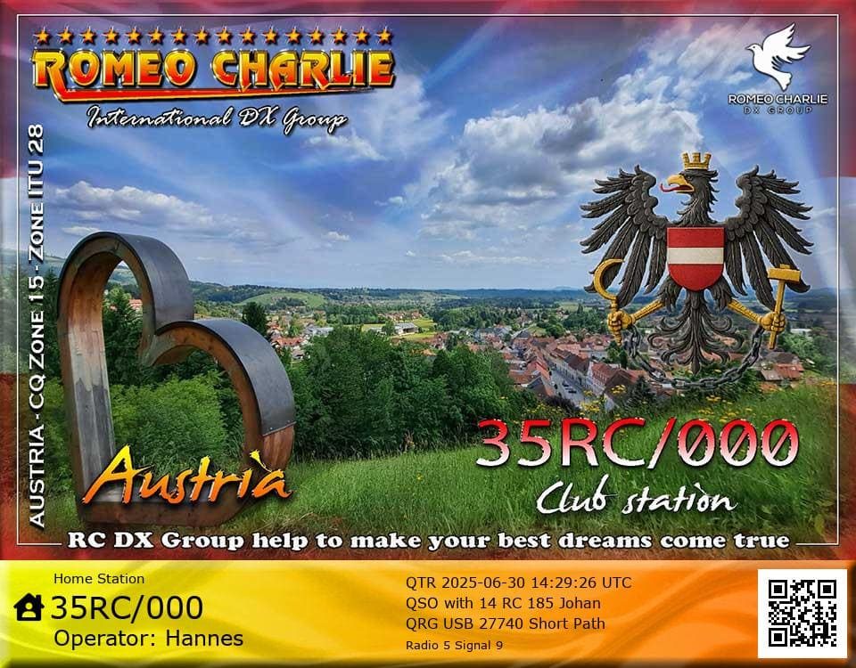eQSL de 35RC000 HANNES - Autriche 🇦🇹